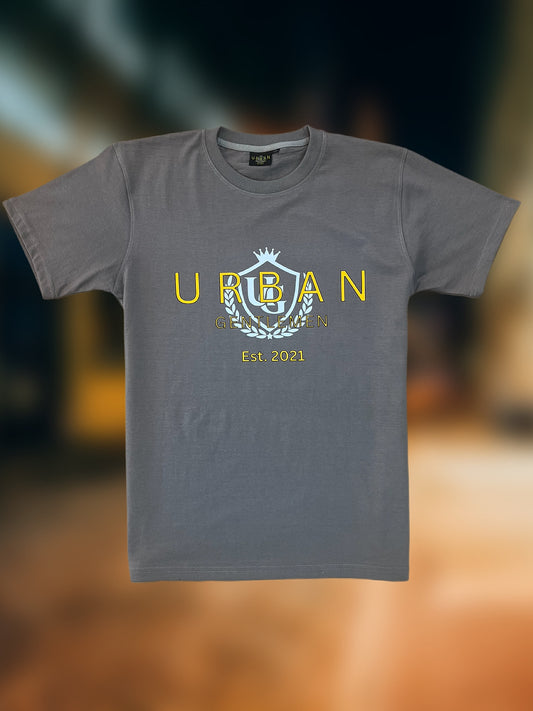 Grey/Yellow/White Urban Gentlemen - Original Emblem Tee (limited first drop)-