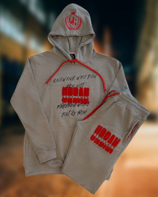 Grey/Red/black Urban Gentlemen Signature Tracksuit